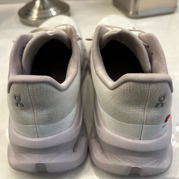 On Running White and Blue Athletic Shoes with Mesh Upper - Picture 2 of 4